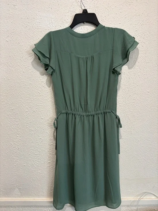 H&M Sage Green Midi Dress with Ruffle Sleeves - Picture 5 of 6
